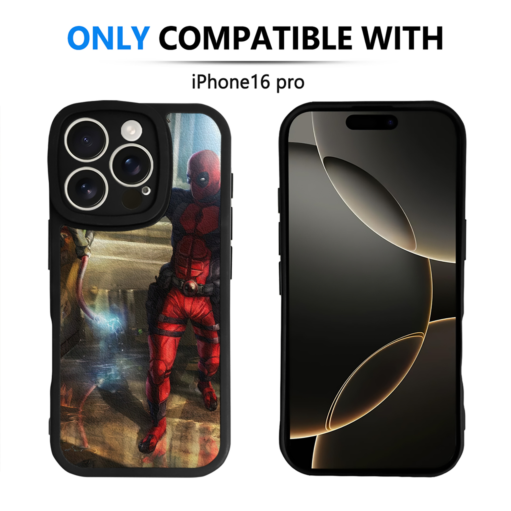 （画像用） Deadpool デッドプール 【iPhone 16シリーズ対応】シリコンスマホケース（レザー調） 材質：シリコン